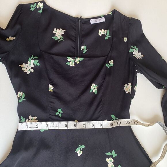 Flynn Skye Black Floral Long Sleeve Mini Dress Size Small - Picture 10 of 14